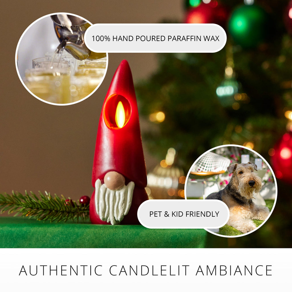Flameless Candle, Red Gnome for Bedrooms, Living Rooms and Everyday Candlelight Ambience, 2 Size Options image 5