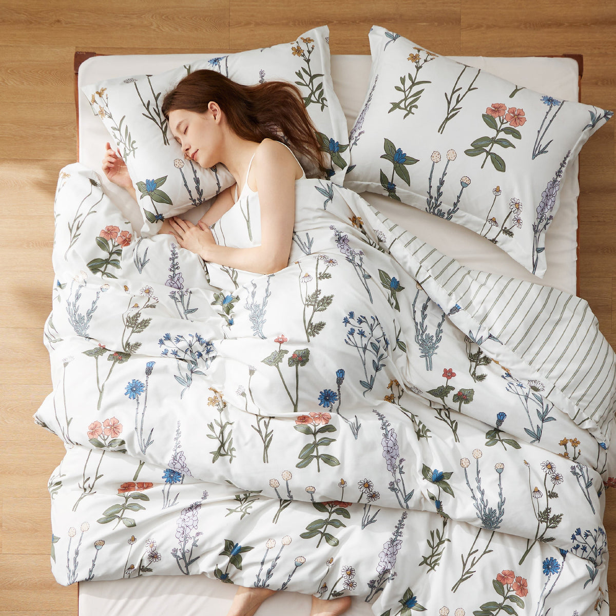 Bed Comforter, Retro Botanical Set for Everyday Bedding and Comfortable Sleep, 4 Sizes and 9 Colors image 5