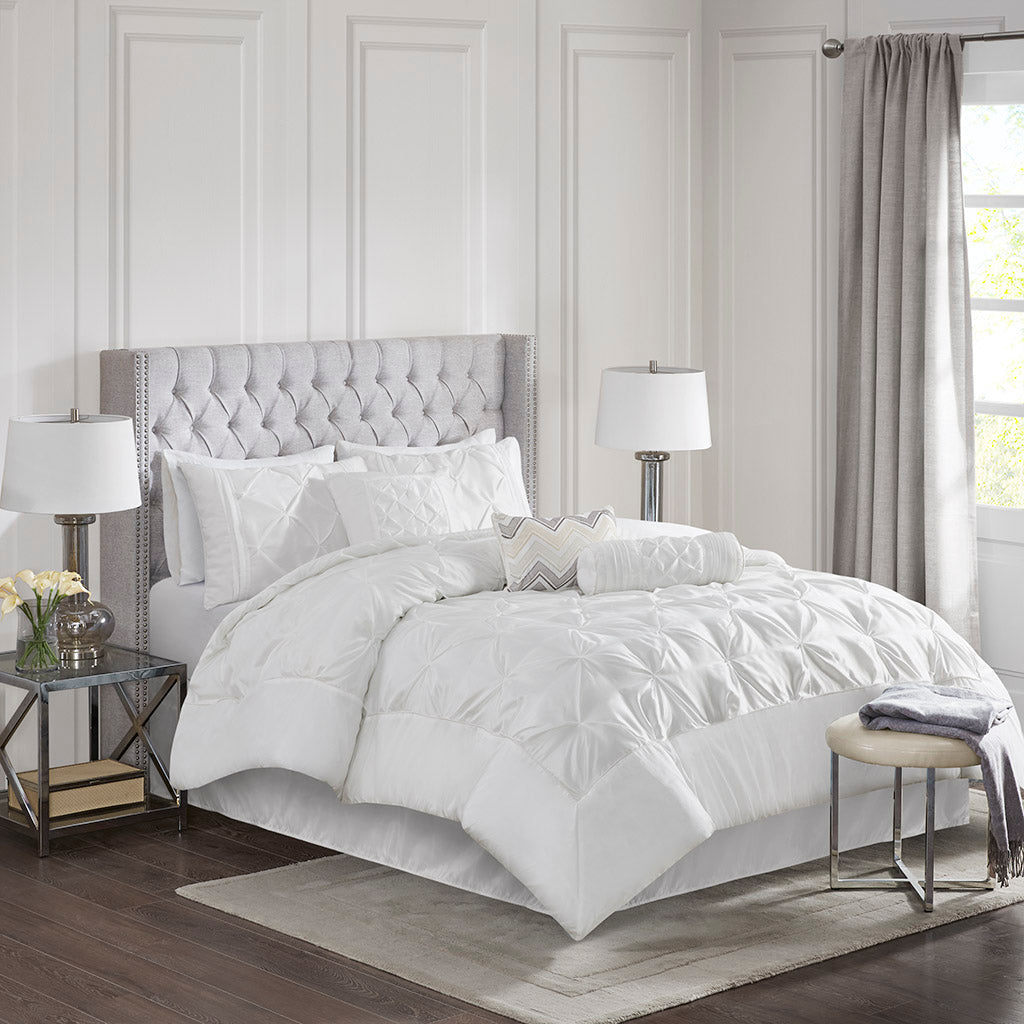 Bed Comforter, Laurel 7 Piece Tufted Set, Machine-Washable Care, Hypoallergenic Comfort for Year-Round Bedroom Comfort and Restful Sleep image 5