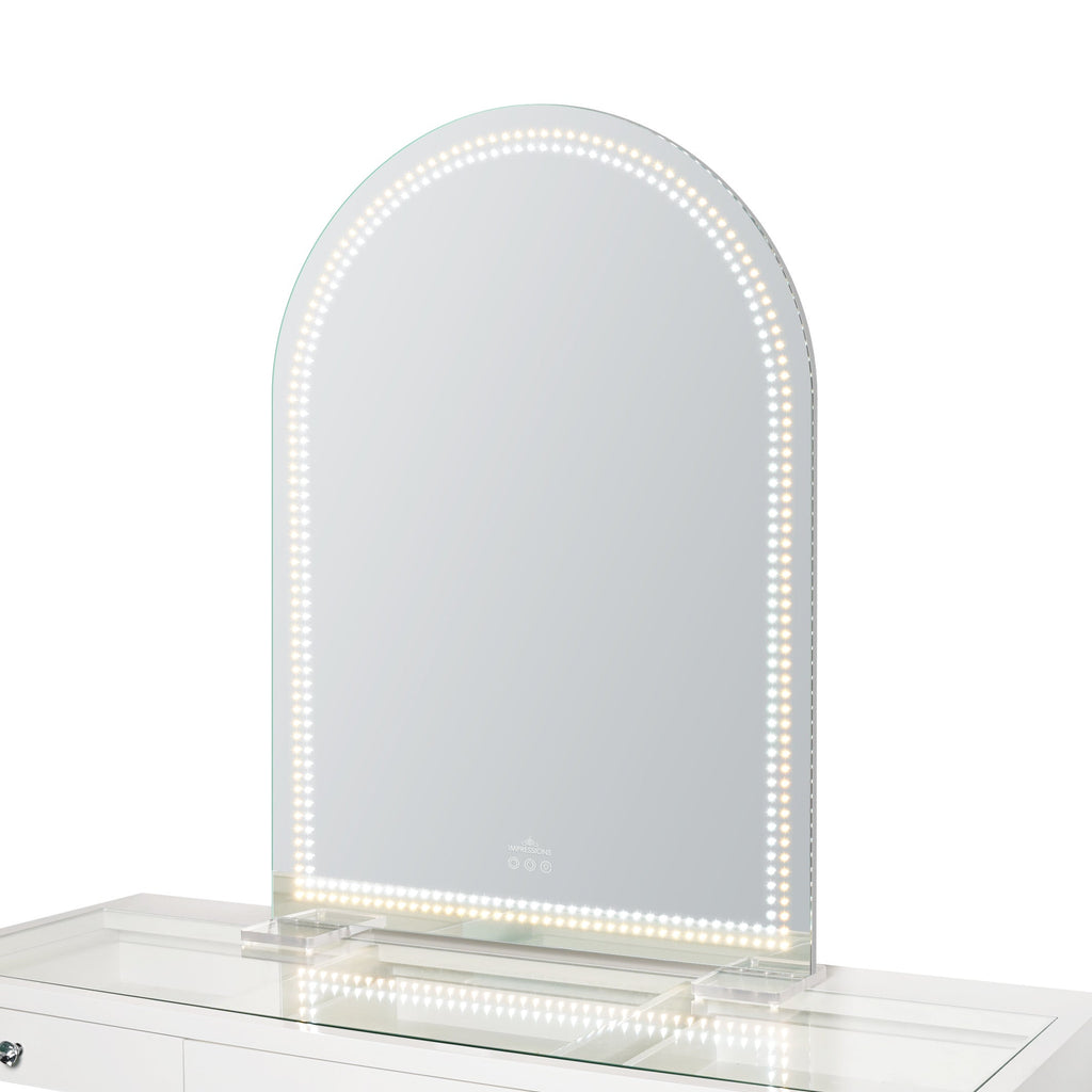 Vanity Mirror, Stage Lite Arch XL, Lightweight Design for Dressing Tables, Makeup Routines and Bedroom Vanities, 2 Style Options image 5
