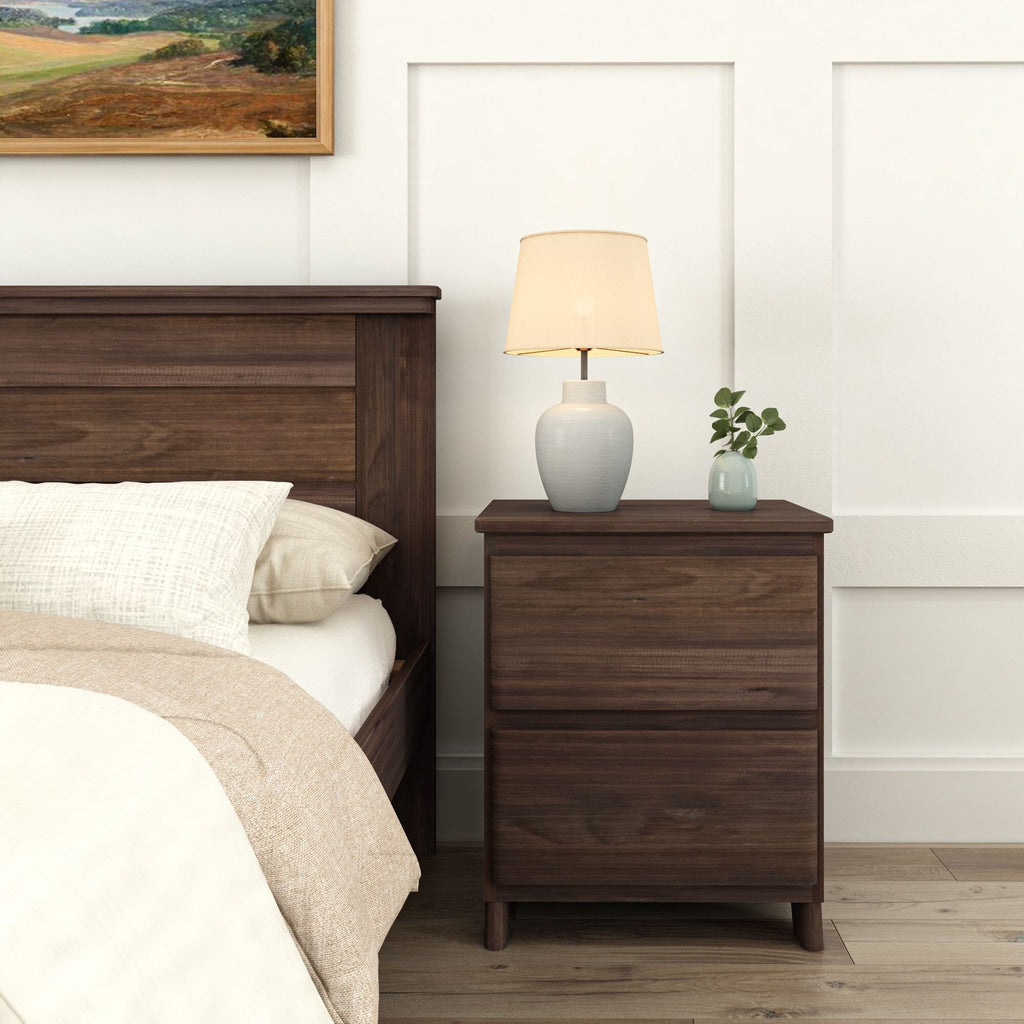 Nightstand, Rustic 2 Drawer for Bedside Storage, Bedroom Organization and Guest Rooms, 4 Color Options image 5