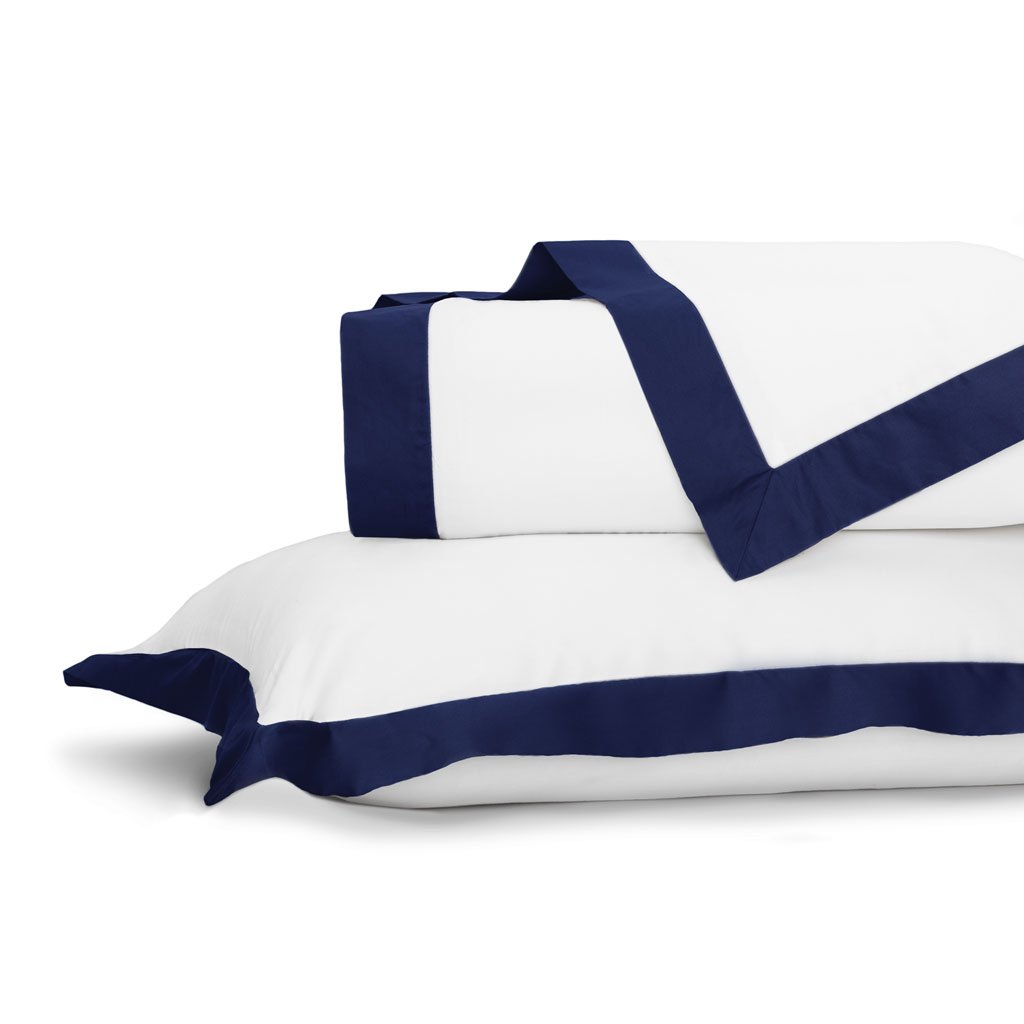 Duvet Cover Set, Navy Blue Linden Border for Guest Rooms and Everyday Bedroom Styling, 3 Size Options image 5