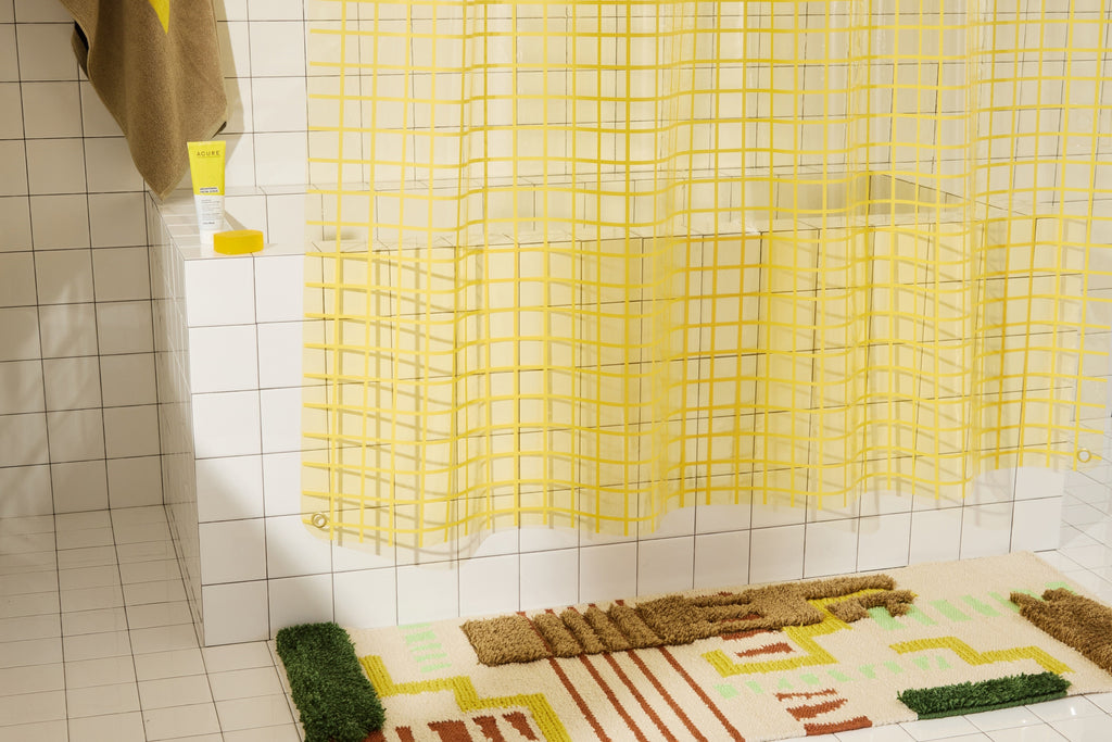 Shower Curtain, 2x2 in Butter, EVA with 30% Recycled Content, 12 Gauge Material for Bathroom Showers, Privacy Screening and Everyday Decor image 5