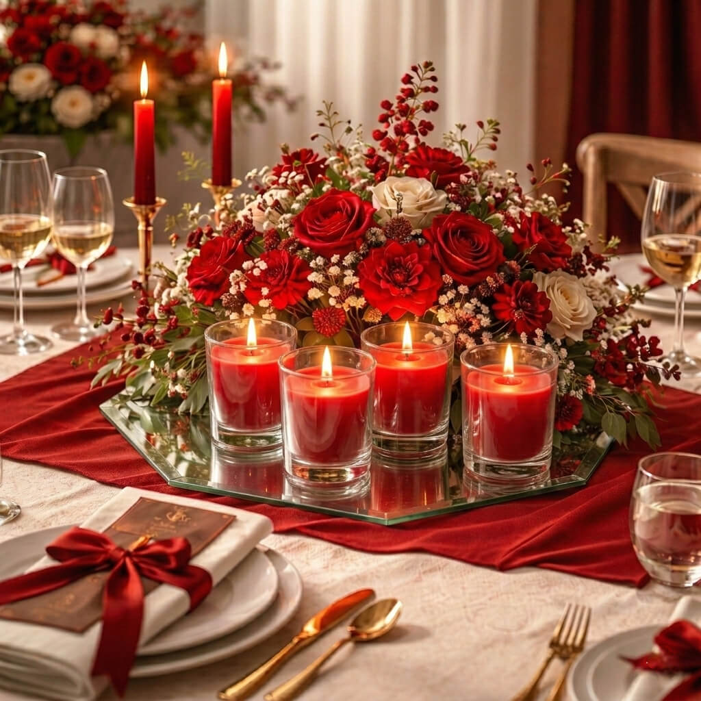 Votive Candle Set, Red Apple Cinnamon Scented 10 Hour 12 Pack, Cotton Wicks for Home Candle Displays and Table Centerpieces image 5
