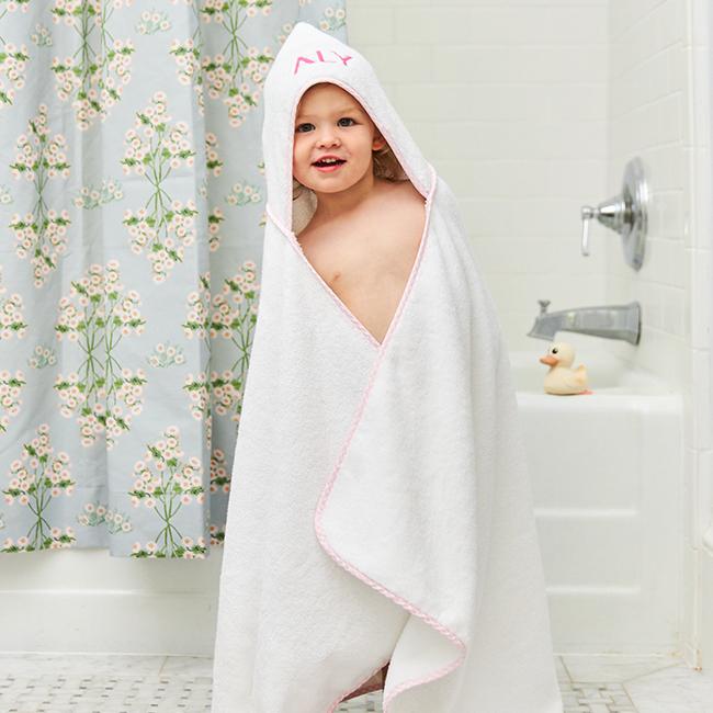 Bath Linen, Kids' Hooded Towel, Organic Cotton Shell for Daily Bathroom Routines and Guest Baths, 15 Color Options image 5