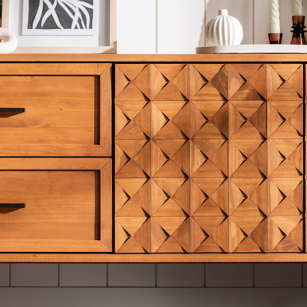 TV Stand, Tessa Solid Wood Prism Sideboard, Adjustable Design for Living Rooms, Media Storage and Home Entertainment image 5