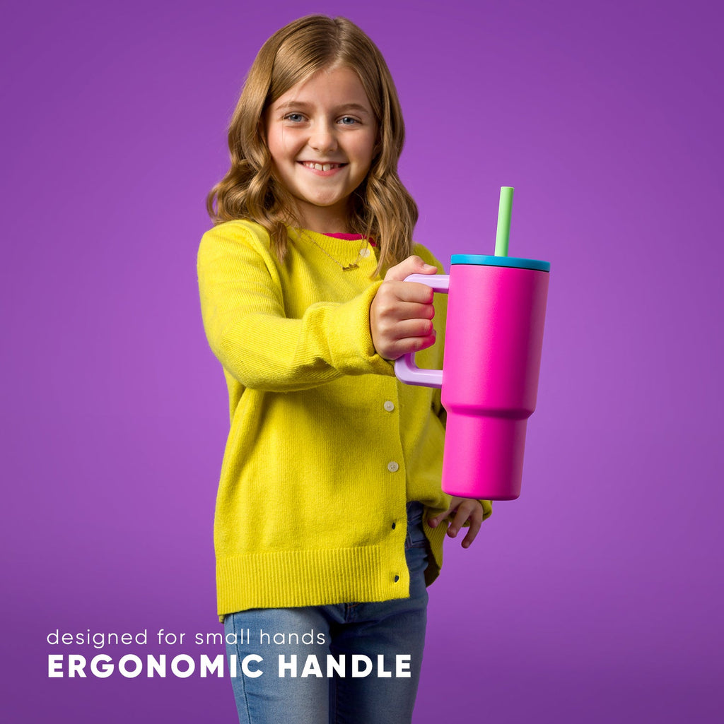Insulated Tumbler, Trek Kids with Silicone Straw Lid, Stainless Steel Construction for Kitchen Tables, Workspaces and Daily Hydration image 5