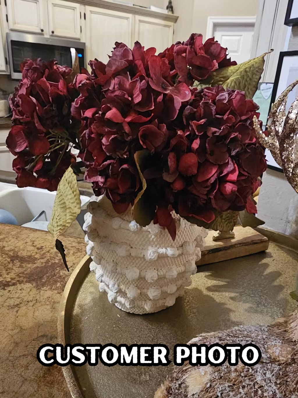 Decorative Vase, Ivory Textured Knot Cement for Flowers, Shelves and Living Spaces, Designed for Tabletop Arrangements and Home Decor image 5