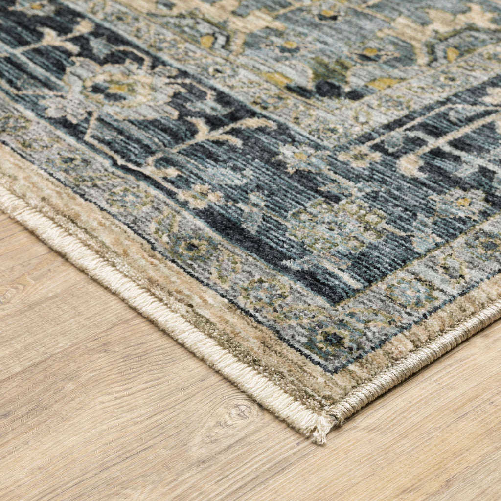 Area Rug, Aberdeen 051G1 Blue Beige for Living Rooms, Bedrooms and Entryways, 10 Size Options image 5