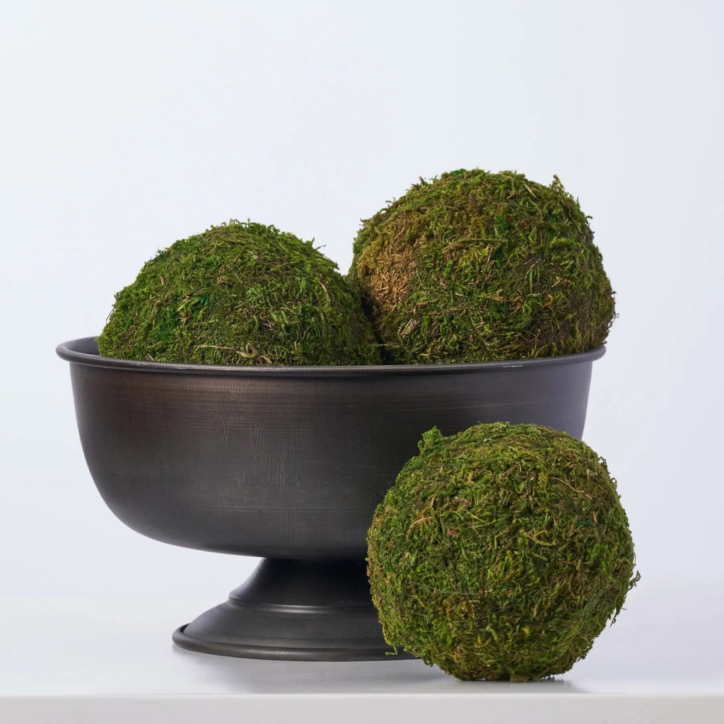 Dinnerware, Natural Green Faux Moss Ball Decorative Bowl, Lightweight Design for Everyday Meals and Table Settings, 3 Size Options image 5
