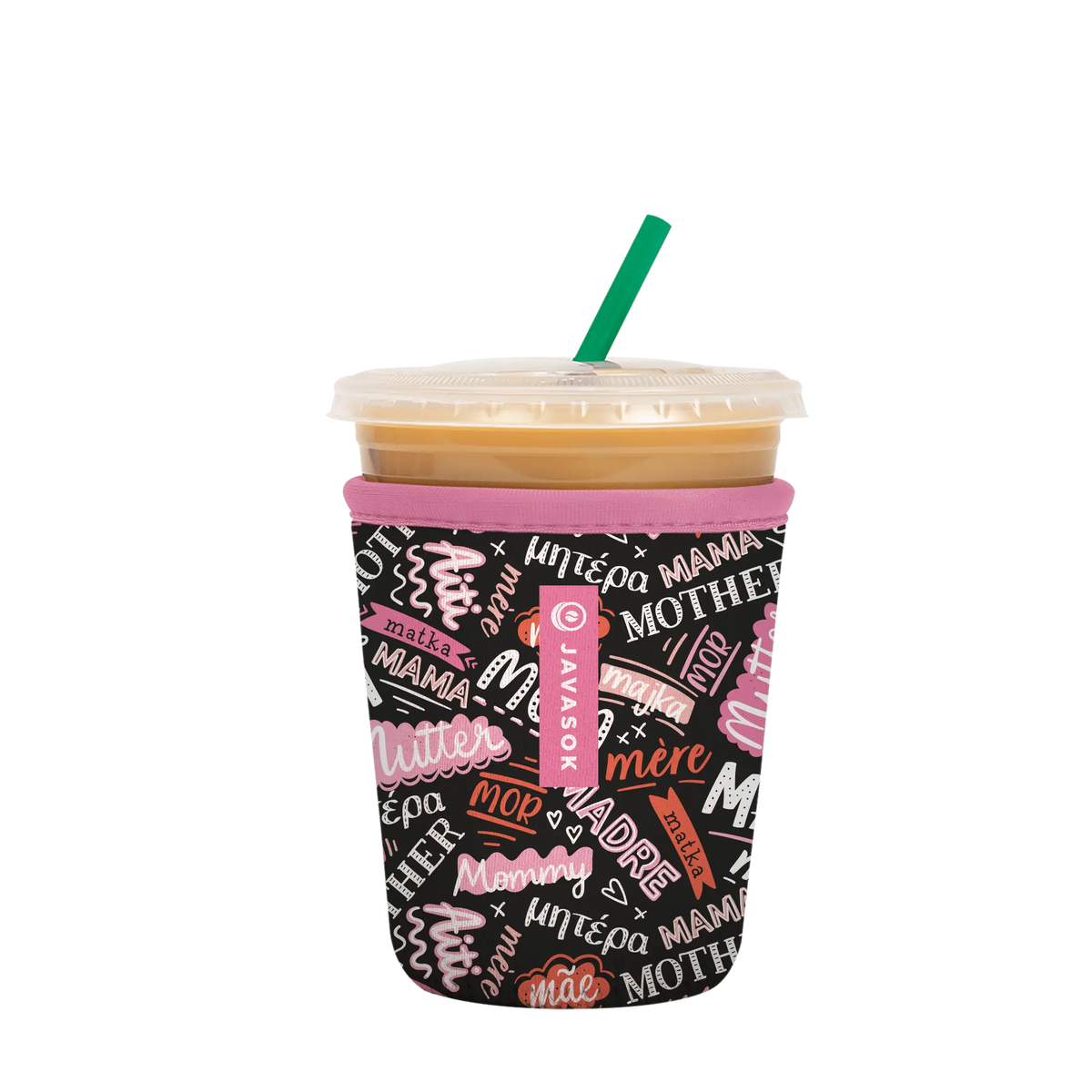Reusable Cup Sleeve, Mom Love, Neoprene Construction for Iced Coffee, Cold Drinks and Condensation Control, 2 Size Options image 5