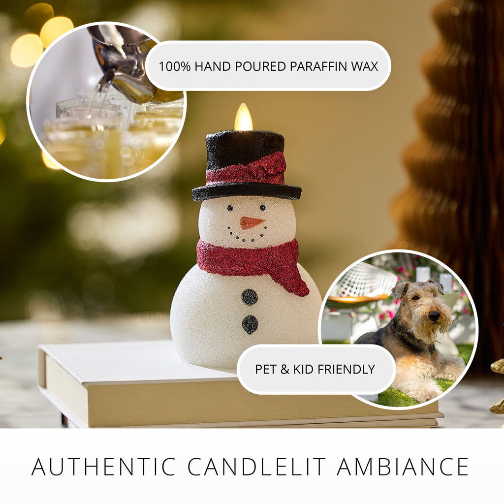 Flameless Candle, White Glitter Snowgirl for Bedrooms, Living Rooms and Everyday Candlelight Ambience image 5
