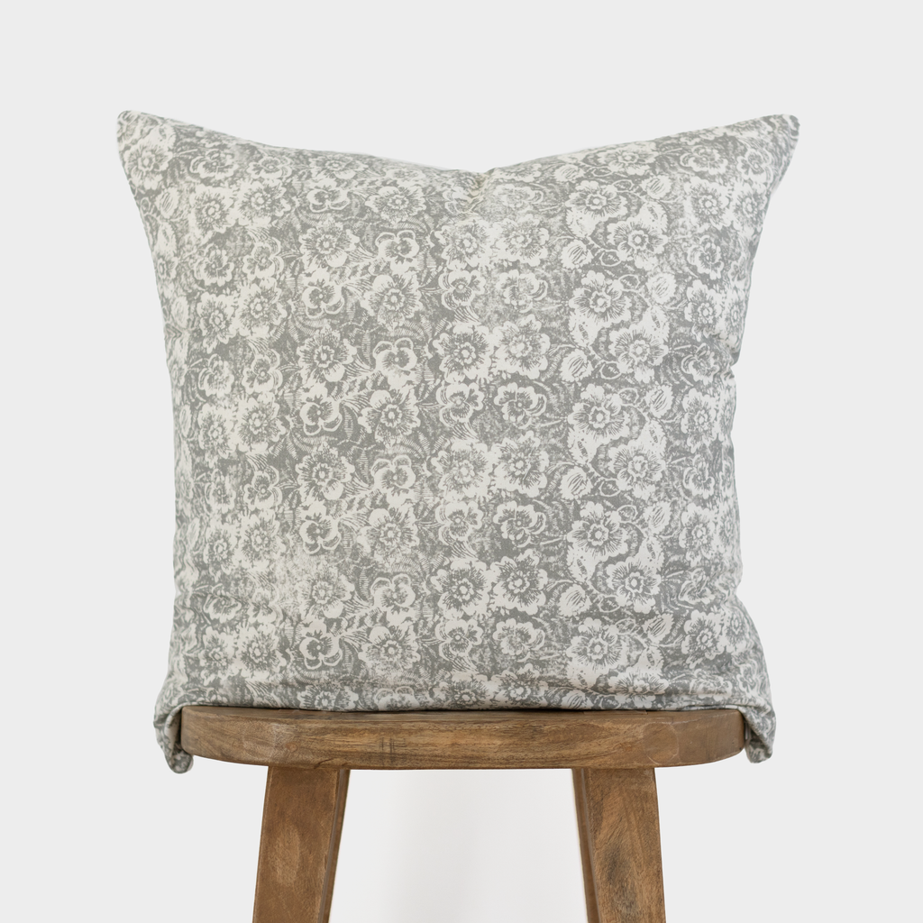 Decorative Pillow Cover Set, Flora in Gray 24", Machine-Washable Care for Sofas, Beds and Living Room Accents image 5