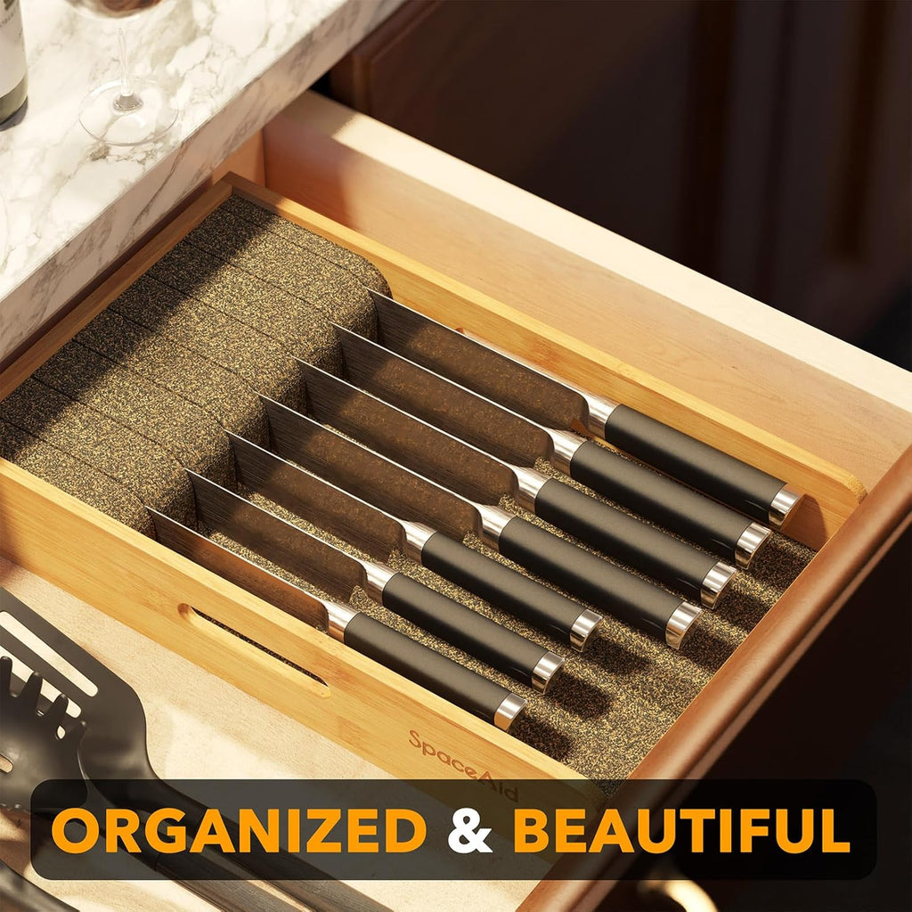 Home Storage Organizer, Medium Drawer Knife Block, 9"W for Bedrooms, Laundry Rooms and Living Spaces image 5