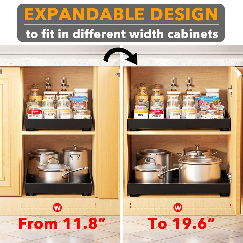 Home Storage Organizer, Adjustable No Drill Adhesive Pull Out Cabinet for Closets, Shelves and Everyday Organization image 5