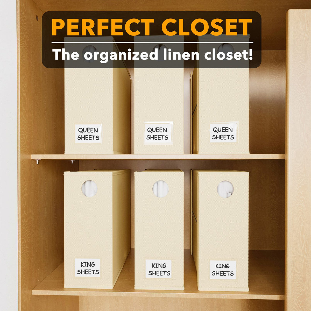 Bed Sheet Set, Closet Organizer, 6 Pack, Beige for Everyday Bedroom Comfort and Guest Rooms image 5