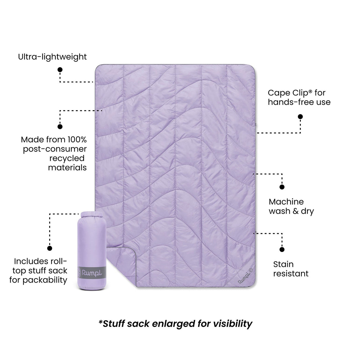 Puffy Blanket, Travel Lavender for Outdoor Seating, Travel and Camping Comfort, Designed for Camping, Cabins and Outdoor Relaxation image 5