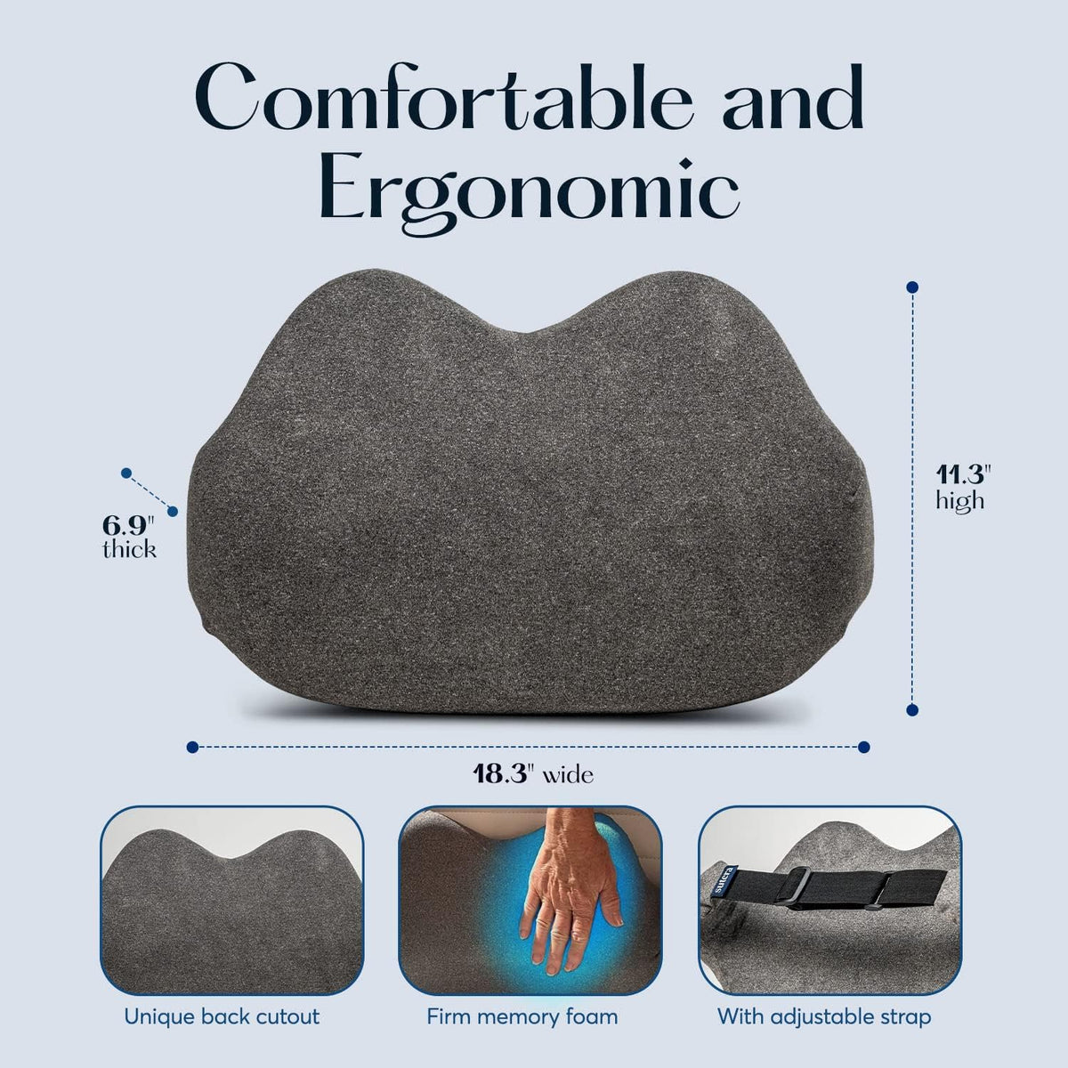 Bed Pillow, “Proper Posture” Lumbar, Lightweight Design, Memory Foam Support for Sleeping, Reading and Bedroom Comfort image 5