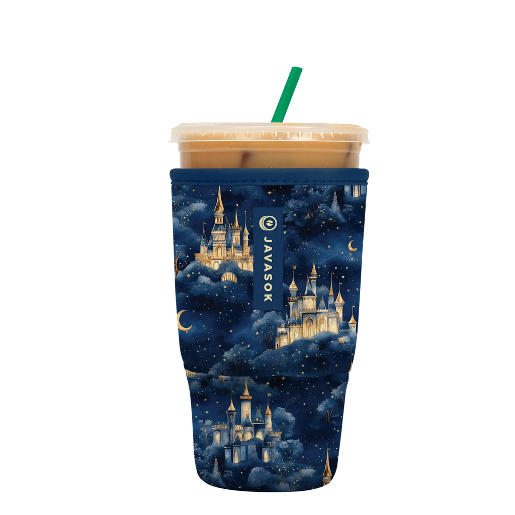 Reusable Cup Sleeve, Castle in Sky, Lightweight Design, Neoprene Construction for Iced Coffee, Cold Drinks and Condensation Control image 5