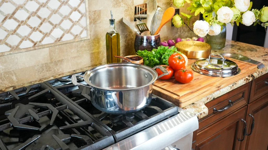 Stainless Steel Stockpot, 4 Quart Stock Pot with Cover, Stainless Steel Construction for Soups, Pasta and Family-Size Cooking image 5