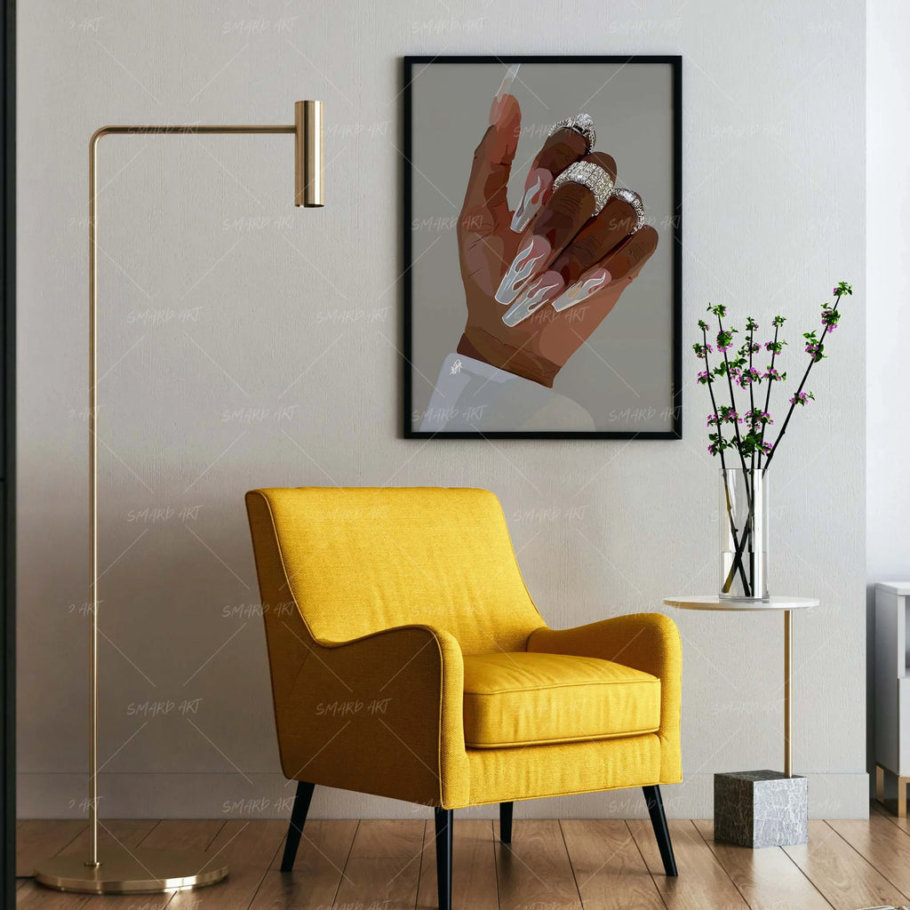 Wall Art Print, White Flames for Gallery Walls and Modern Room Decor, 4 Size Options, Designed for Living Rooms, Bedrooms and Home Offices image 5