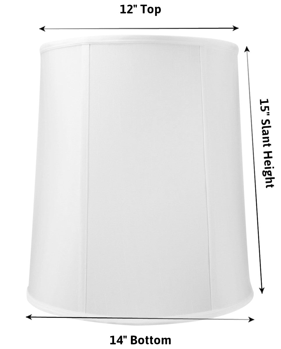 Fabric Lamp Shade, 12x14x15 White Shantung Drum for Table Lamps, Floor Lamps and Soft Room Lighting image 5