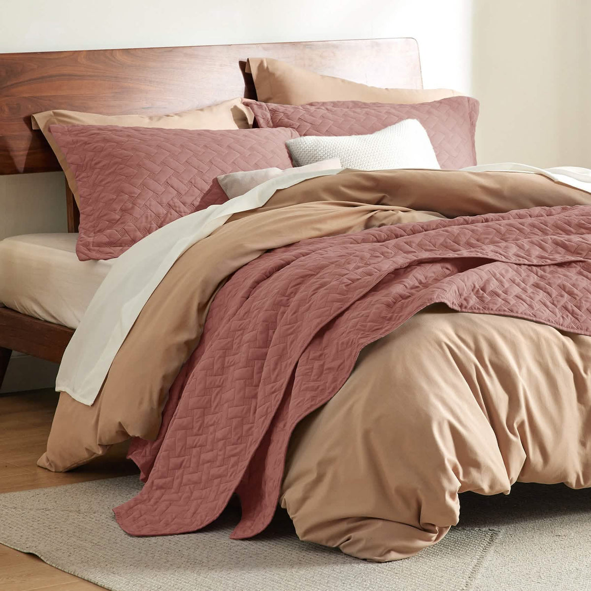 Cozy Throw Blanket, Basket weave Quilt Set, Lightweight Design for Living Rooms, Bedrooms and Everyday Lounging, 6 Sizes and 17 Colors image 5