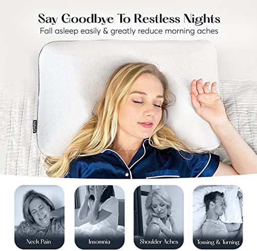 Bed Pillow, Lavender Zen Memory Foam Aromatherapy Cooling for Sleeping, Reading and Bedroom Comfort image 5