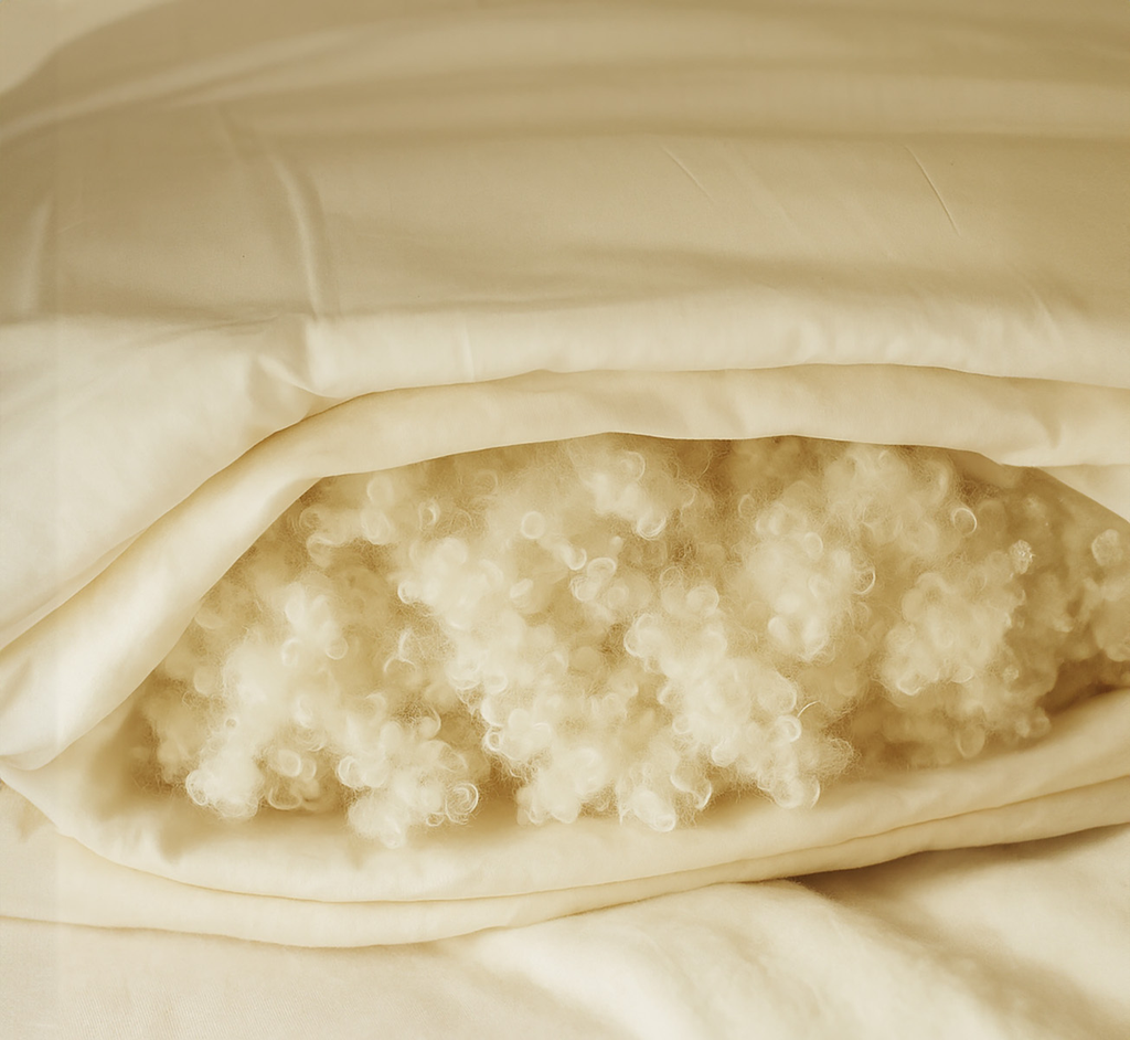 Bed Pillow, Hybrid : Natural Wool & Buckwheat, Organic Cotton Shell, Breathable Construction for Sleeping, Reading and Bedroom Comfort image 5