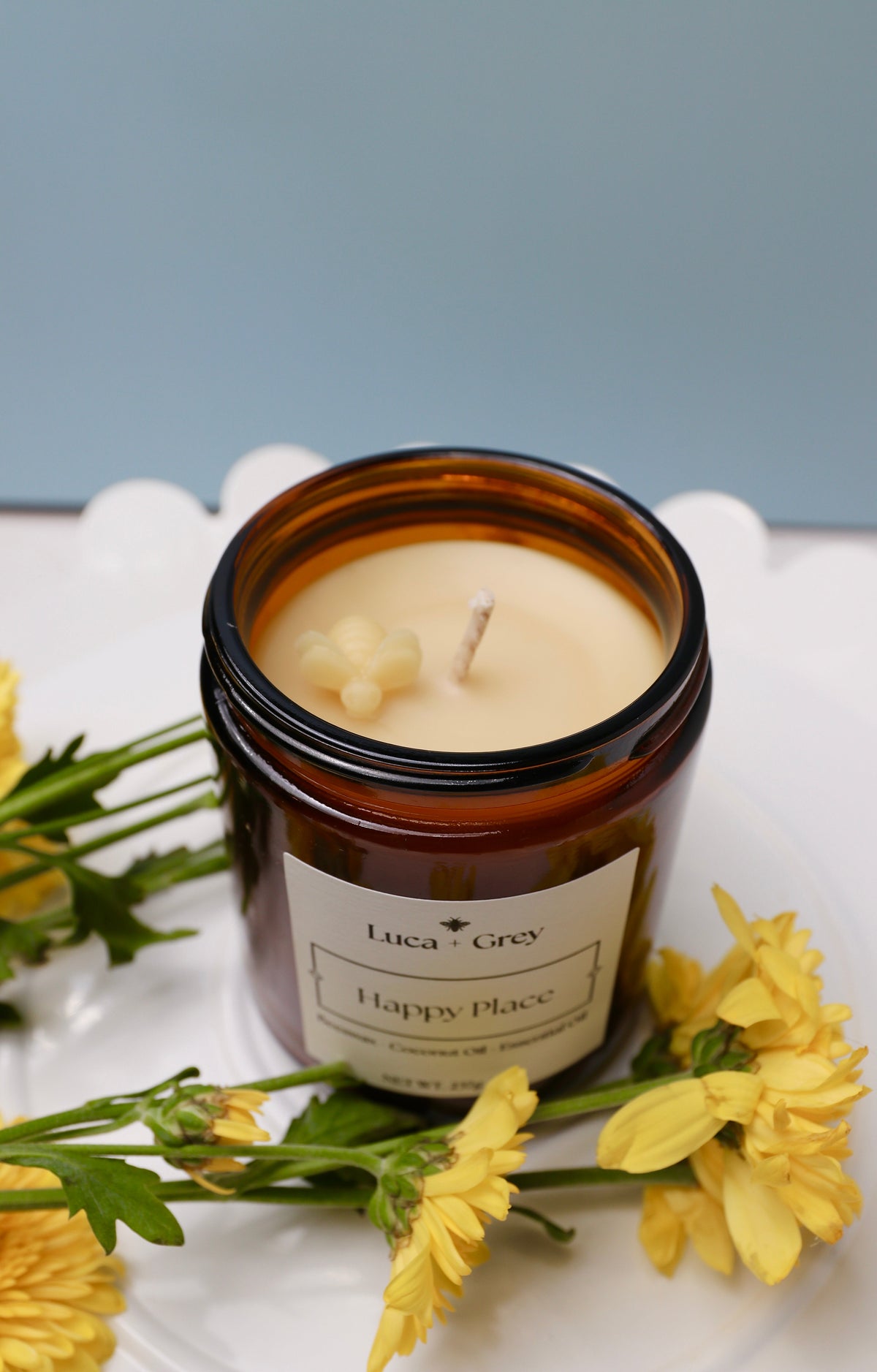 Decorative Candle, Happy Place Beeswax for Entryways, Mantels and Everyday Home Ambience, 2 Size Options image 5