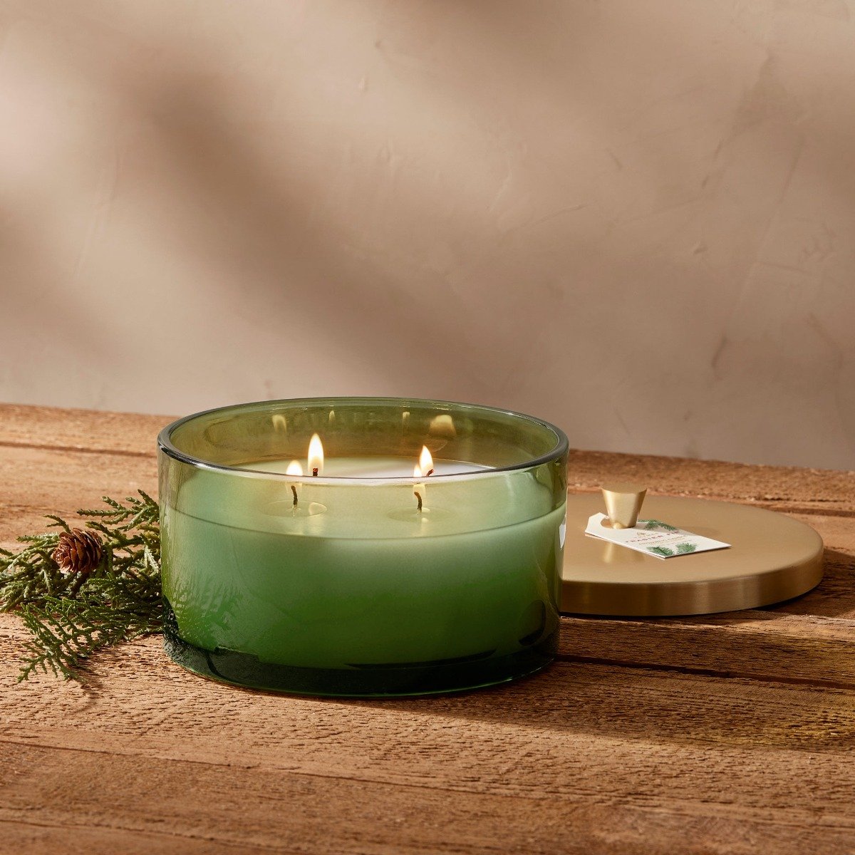 Decorative Candle, Frasier Fir 4 Wick (Green Glass) for Entryways, Mantels and Everyday Home Ambience image 5