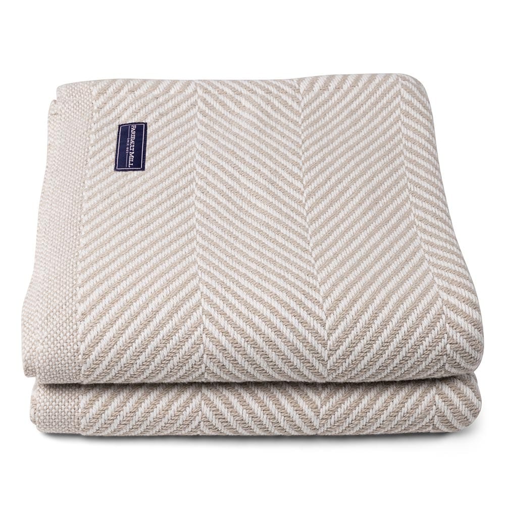 Cozy Throw Blanket, Monhegan Cotton Without Fringe Oyster for Living Rooms, Bedrooms and Everyday Lounging image 5