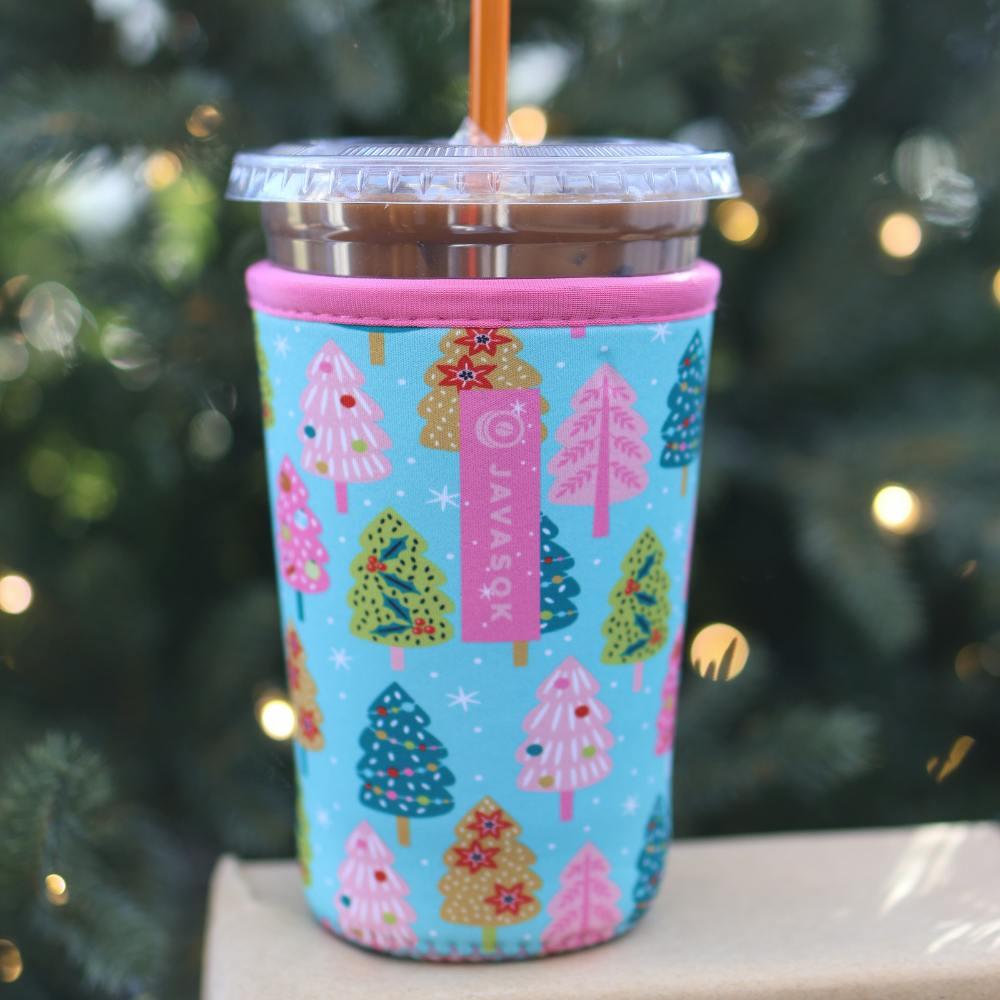 Reusable Cup Sleeve, Winter Magic, Lightweight Design, Neoprene Construction for Iced Coffee, Cold Drinks and Condensation Control image 5