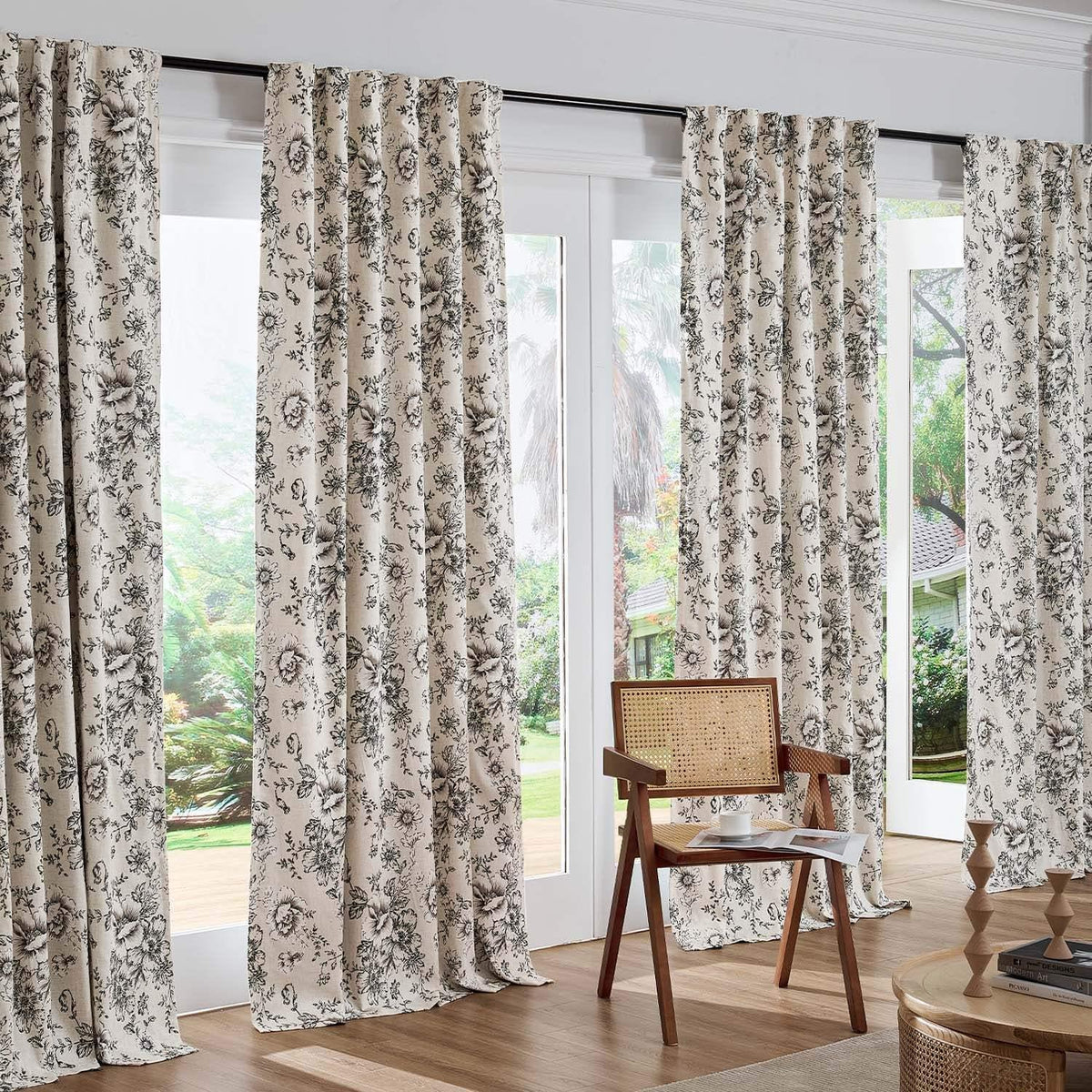 Window Curtain, Floral Butterfly Linen Blend Lined Curtains (2 for Windows, Room Styling and Everyday Privacy, 3 Sizes and 5 Colors image 5