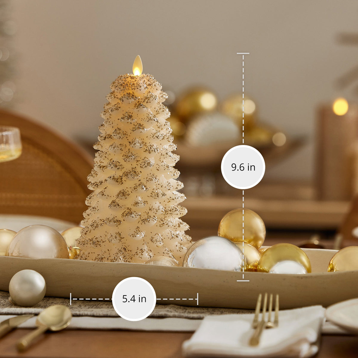 Flameless Candle, White Swan North Tree for Bedrooms, Living Rooms and Everyday Candlelight Ambience, 2 Size Options image 5