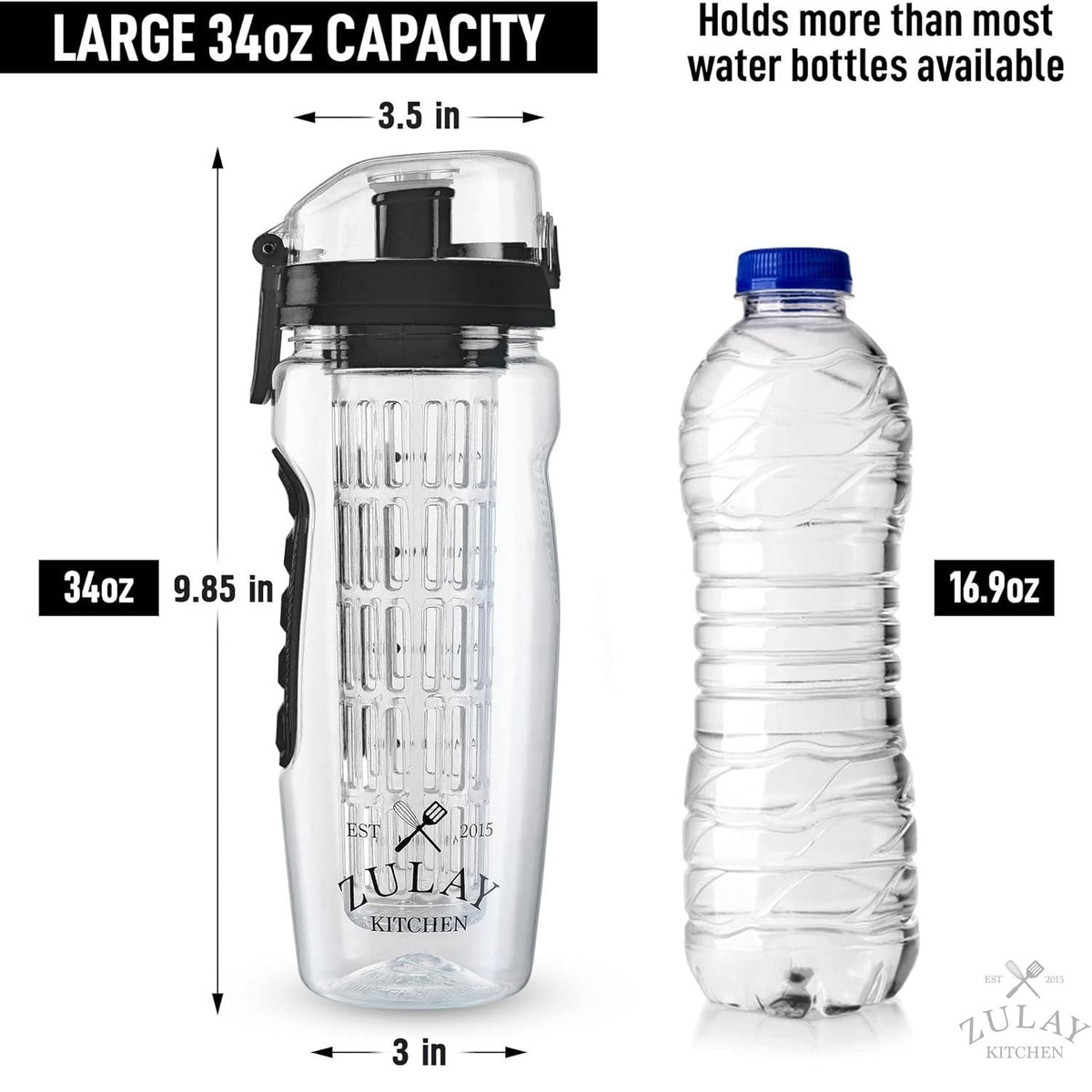 Reusable Drink Bottle, Fruit Infuser for Work, Travel and Everyday Hydration, 9 Color Options image 5