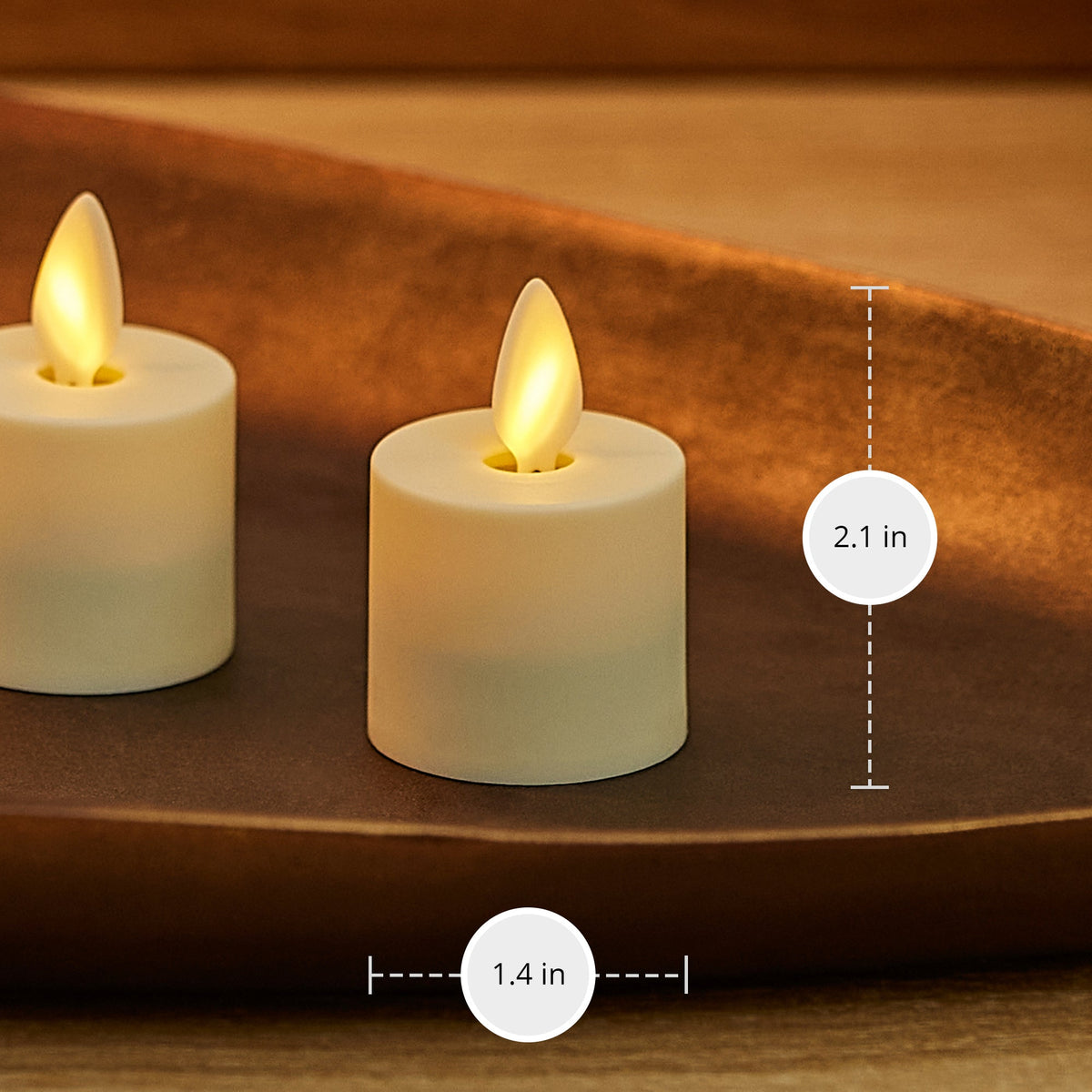 Flameless Candle, Set of 4 Pearl Ivory Tealights Extended for Mantels, Entryways and Holiday Displays image 5