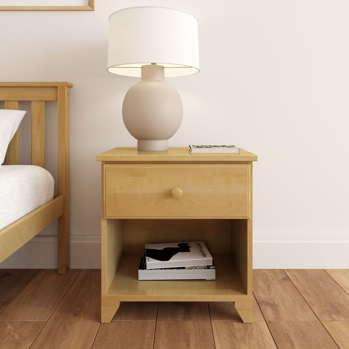 Nightstand, Classic with Shelf, Solid Wood Construction for Bedside Storage, Bedroom Organization and Guest Rooms, 3 Color Options image 5