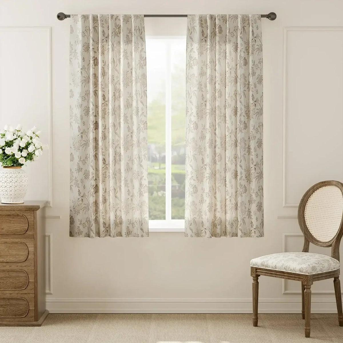 Window Curtain, Vintage Botanical Vine & Multi Floral Curtains for Windows, Room Styling and Everyday Privacy, 5 Sizes and 4 Colors image 5