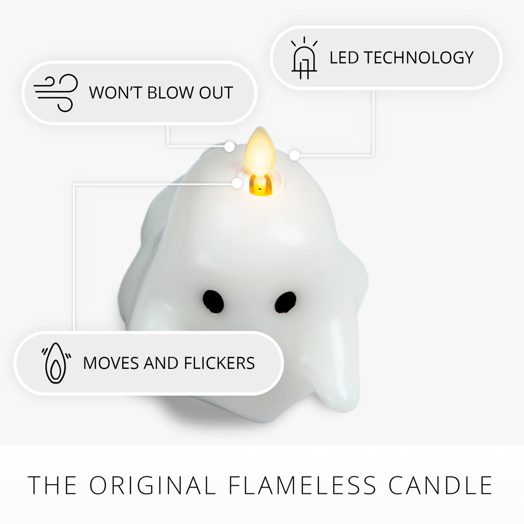 Flameless Candle, Bright White Spooky Ghost for Mantels, Entryways and Holiday Displays, Designed for Everyday Home Use image 5