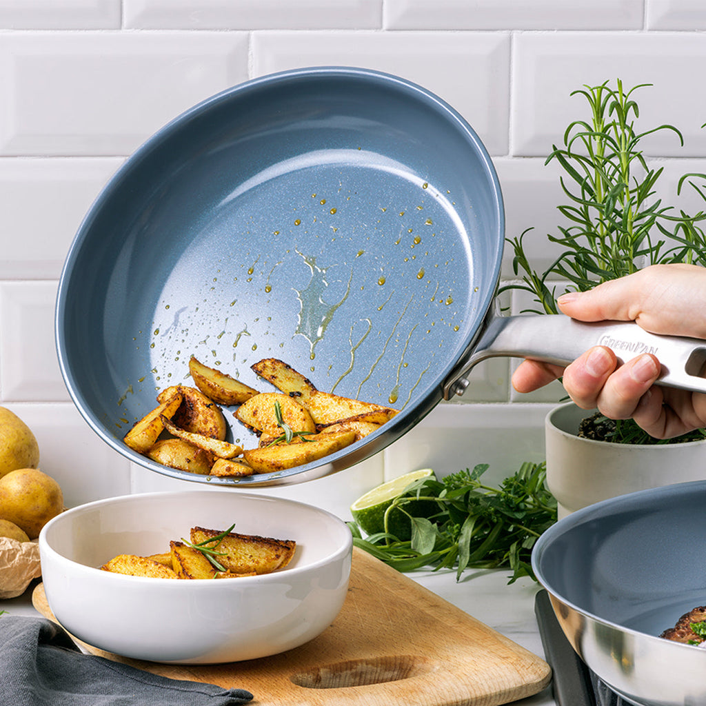 Kitchen Cookware, Ceramic Nonstick Stainless Steel 10 Piece Set, Dishwasher-Safe Care for Everyday Meals and Home Cooking image 5
