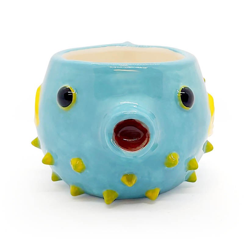 Coffee Mug, BarConic Tiki Drinkware Pufferfish 14 oz., Ceramic Construction for Kitchen Tables, Workspaces and Daily Hydration image 5