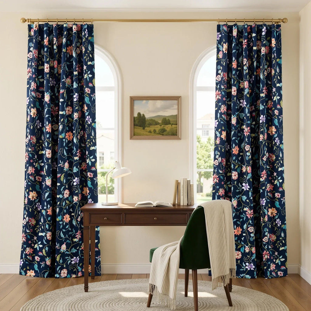Window Curtain, Hattie Floral Blackout Curtains (2 Panels) for Bedrooms, Living Rooms and Home Privacy, 3 Sizes and 2 Colors image 5