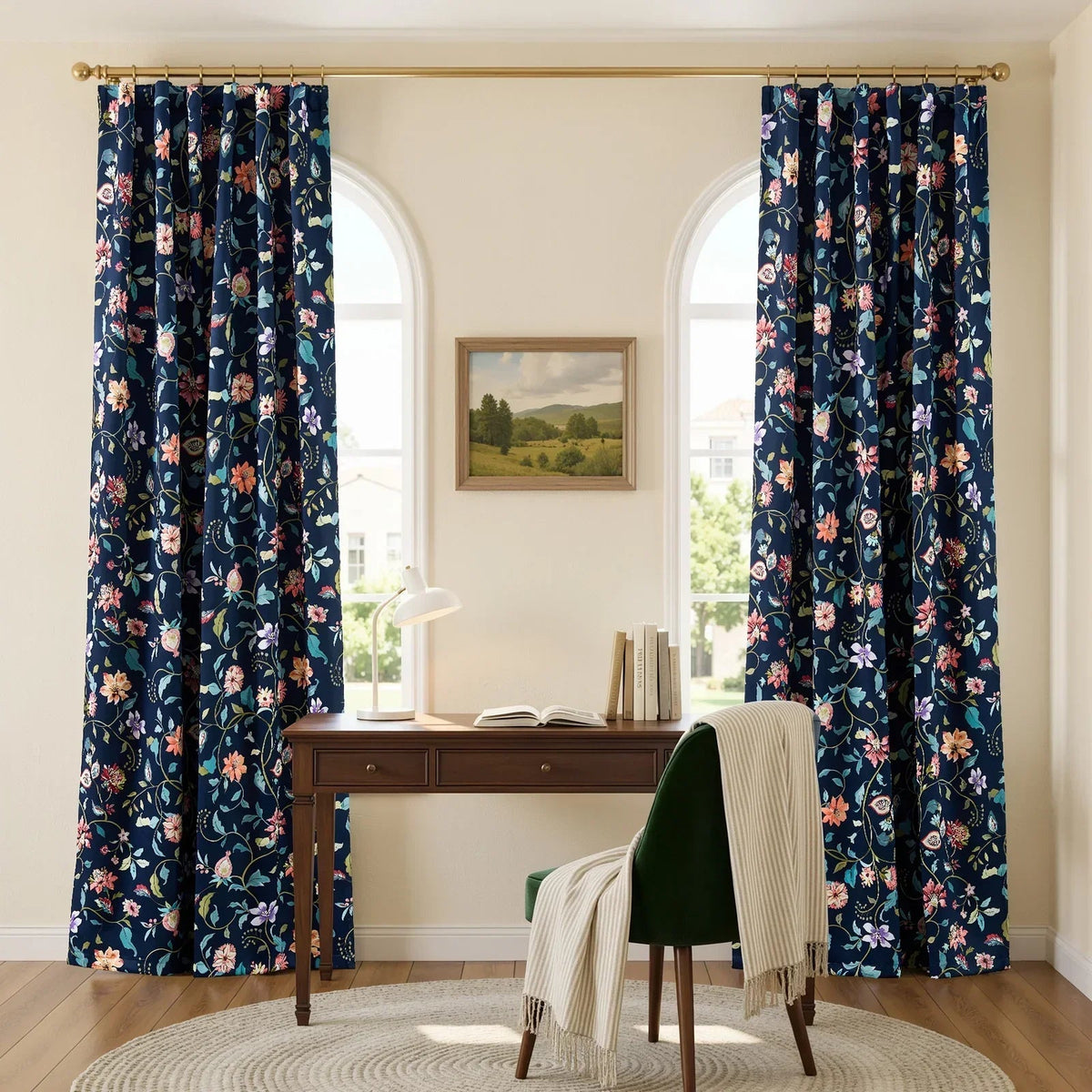 Window Curtain, Hattie Floral Blackout Curtains (2 Panels) for Bedrooms, Living Rooms and Home Privacy, 3 Sizes and 2 Colors image 5