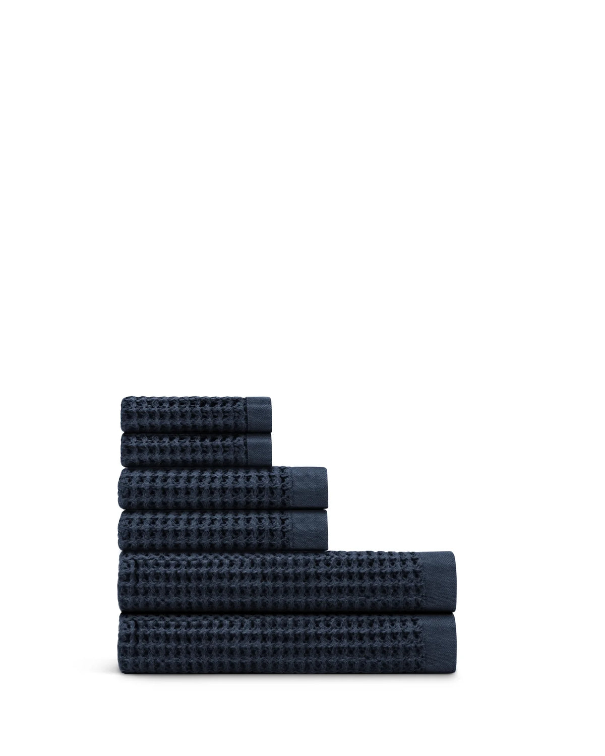 Bath Towel Set, Supima Waffle 6pc Bundle for Daily Bathroom Routines and Guest Baths, 14 Color Options image 5