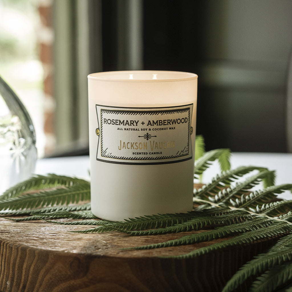 Decorative Candle, Rosemary and Amberwood for Living Rooms, Bedrooms and Relaxing Evenings image 5