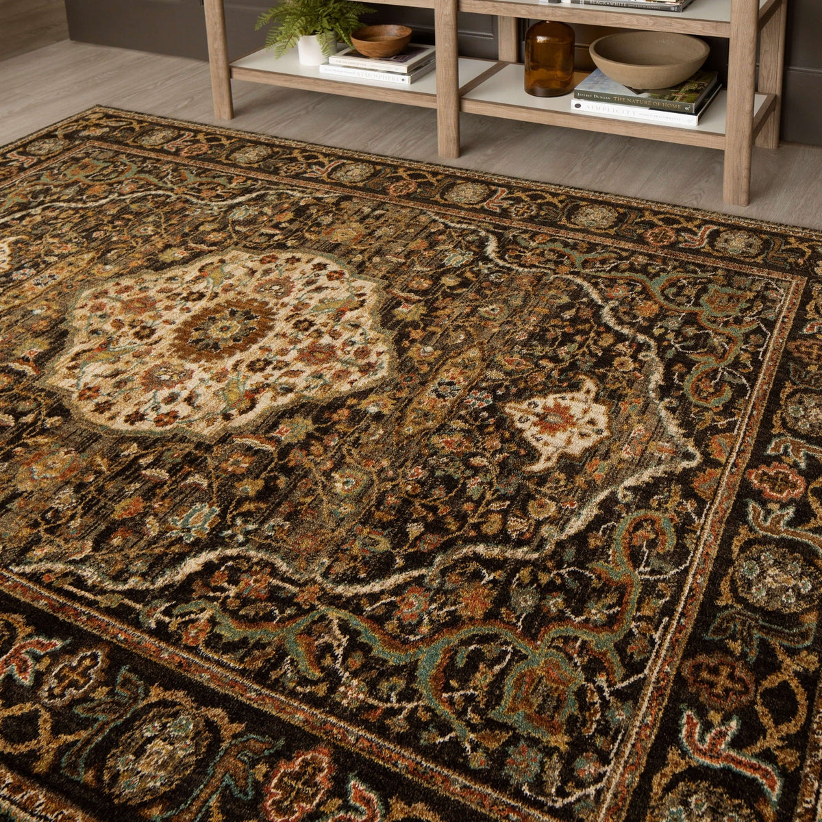 Area Rug, Spice Market Petra Charcoal for Living Rooms, Bedrooms and Entryways, 5 Size Options image 6