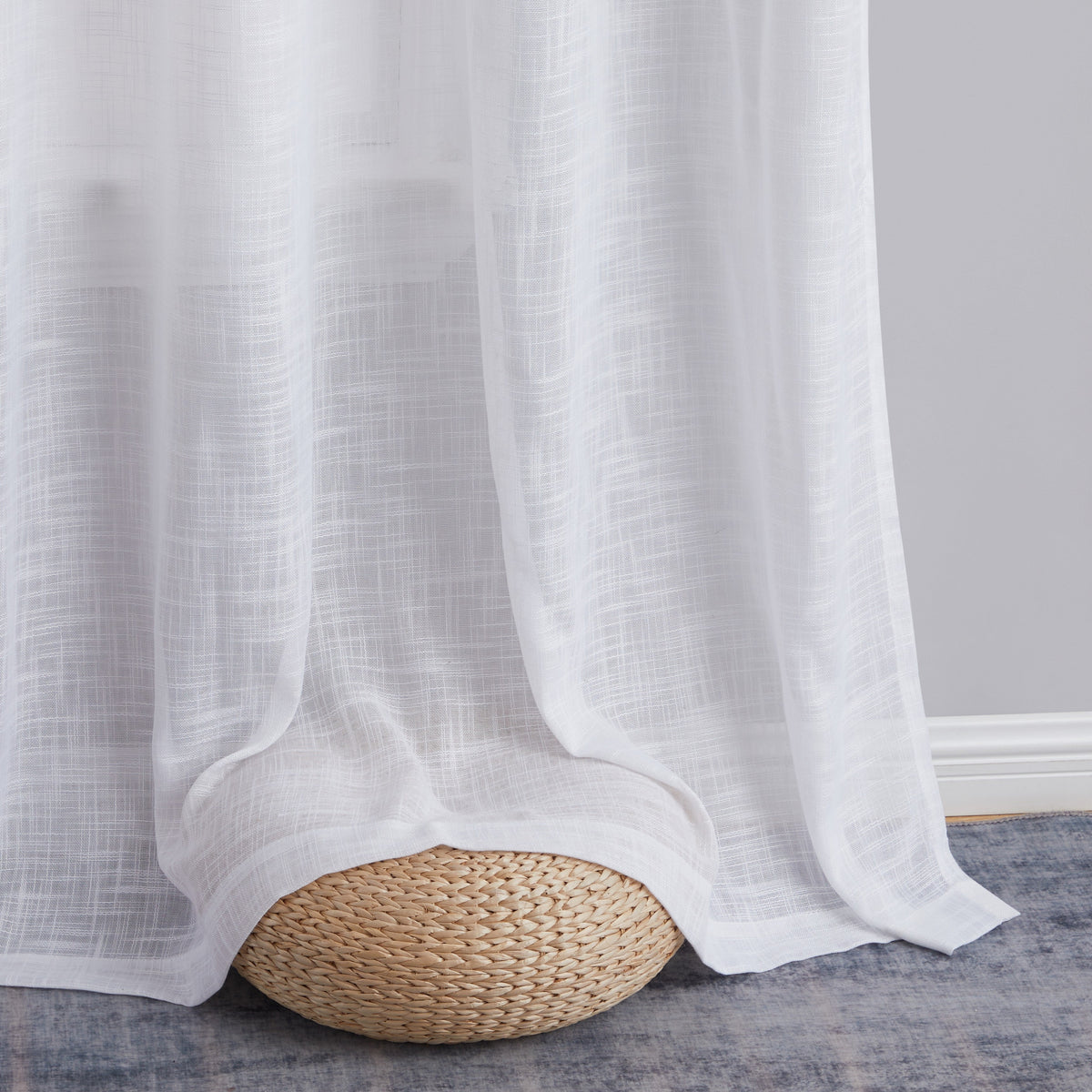 Window Curtain, Madison Faux Linen Sheer Grommet Panels for Bedrooms, Living Rooms and Home Privacy, 8 Sizes and 10 Colors image 6