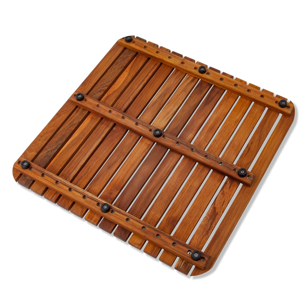 Teak Shower Mat, Redfish Oiled 19.6″ x 19.6″ for Bath Floors, Shower Areas and Everyday Bathroom Use image 6