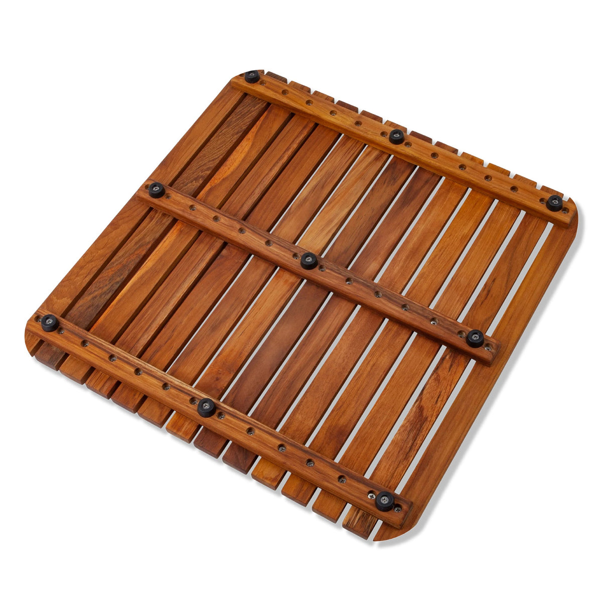 Teak Shower Mat, Redfish Oiled 19.6″ x 19.6″ for Bath Floors, Shower Areas and Everyday Bathroom Use image 6